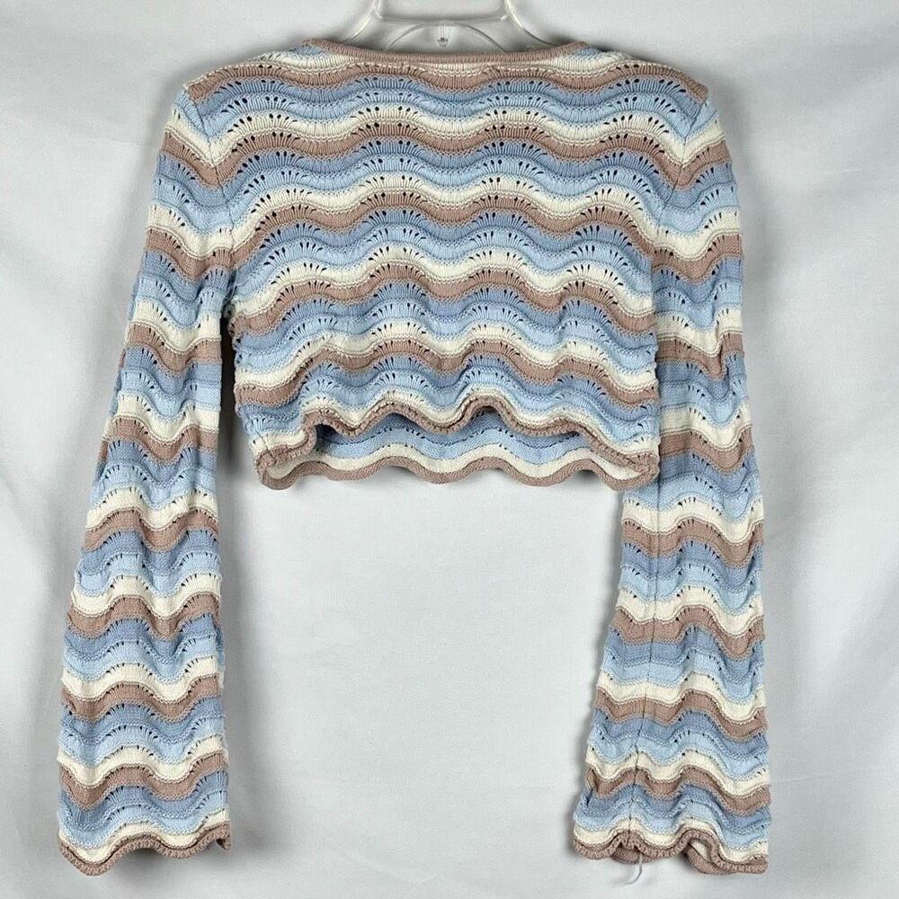 Altar'd State Kelsey Striped Cropped Sweater XS - Picture 2 of 9
